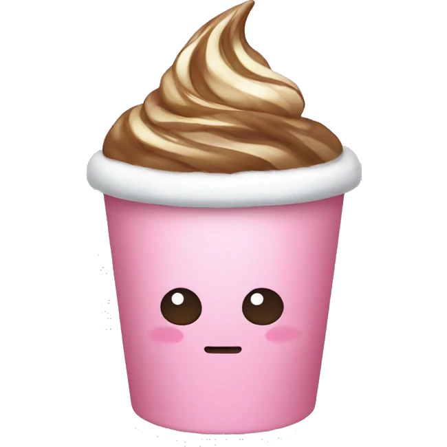 Pink christmas cup with kakao emoji