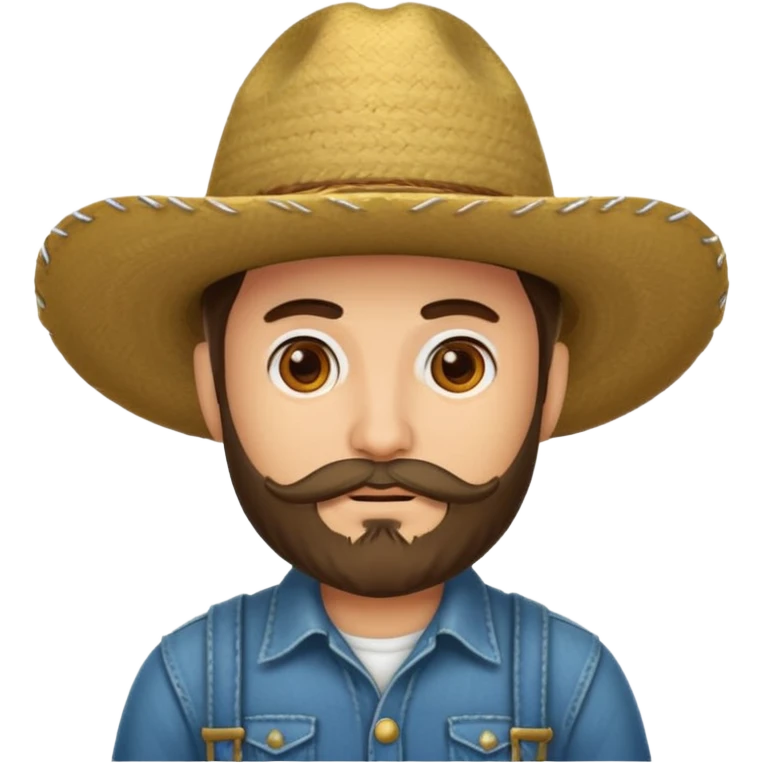 Un muchacho con sombrero vaquero y con barba  emoji