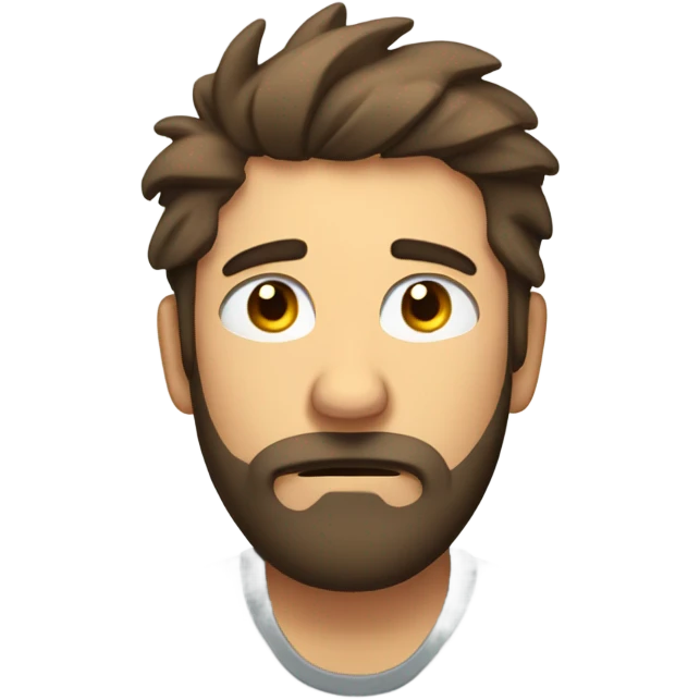 Tired male with beard emoji
