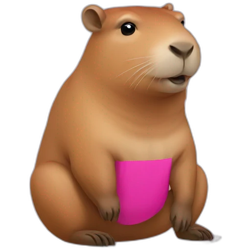 capybara wearing dark pink tshirt emoji