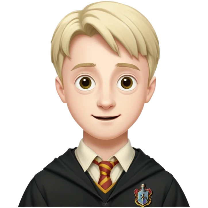 Hugh Mitchell is colin creevey in harry potter, wear hogwarts uniform, small and skinny, with a perpetual look of excitement on his face. emoji