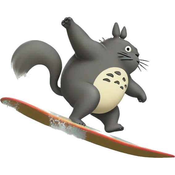 Totoro surfing emoji