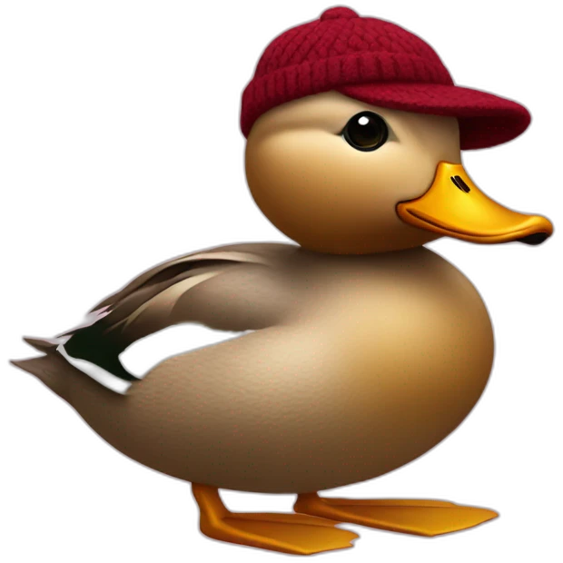 Duck with sweater and gucci hat emoji