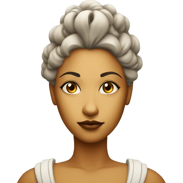 CAÏSSA ,front face of A CHESS GODDESS IN A SERIOUS MOOD emoji