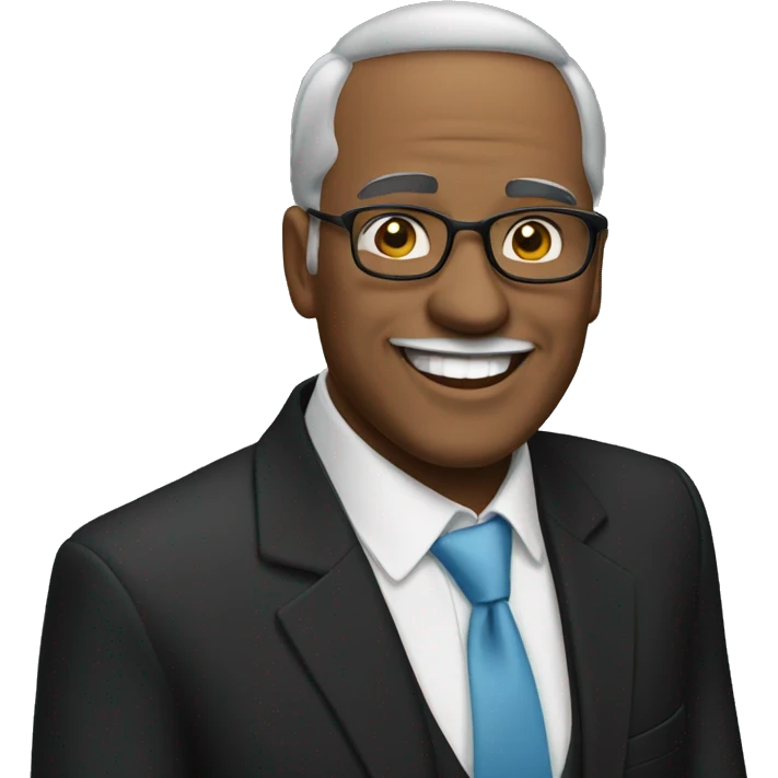 smiling man in formal attire emoji