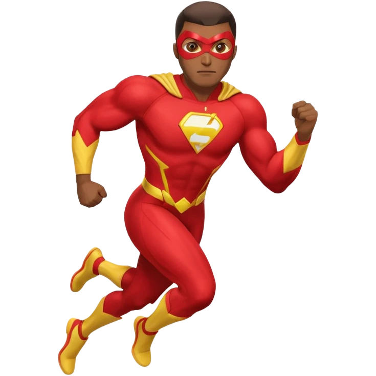 African American The Flash superhero in running pose emoji