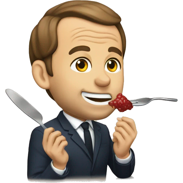 Macron qui mange des pates emoji
