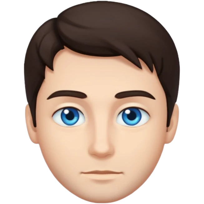 homme yeux bleu azur cheveux brun foncé emoji