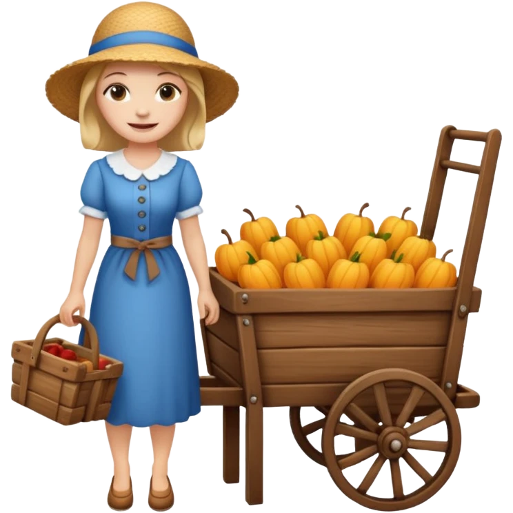 a lady standig near to a cart emoji