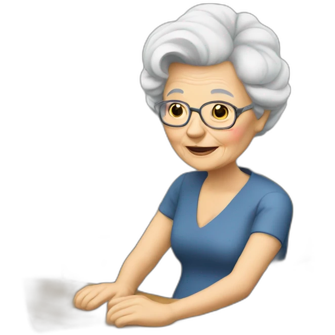 Granny in lamorgini emoji