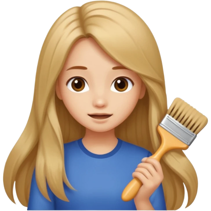 Cute car brushing hair emoji
