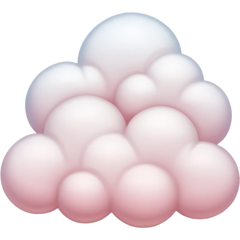 Two white and light pink fluffy clouds emoji