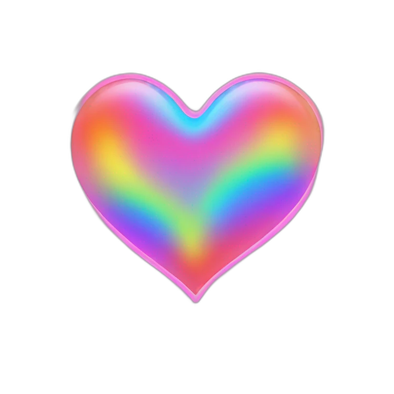 rainbow neon heart  emoji