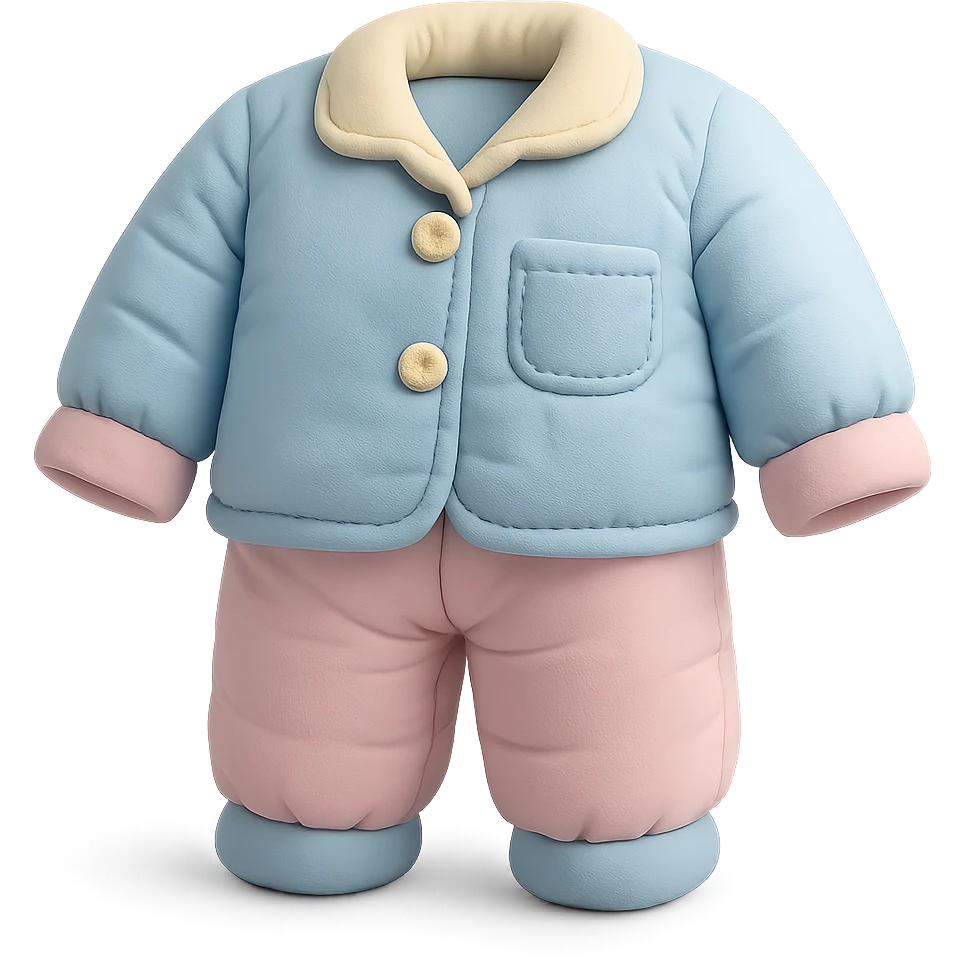 cute cushion style illustration of pajamas, soft and plush, pastel colors emoji