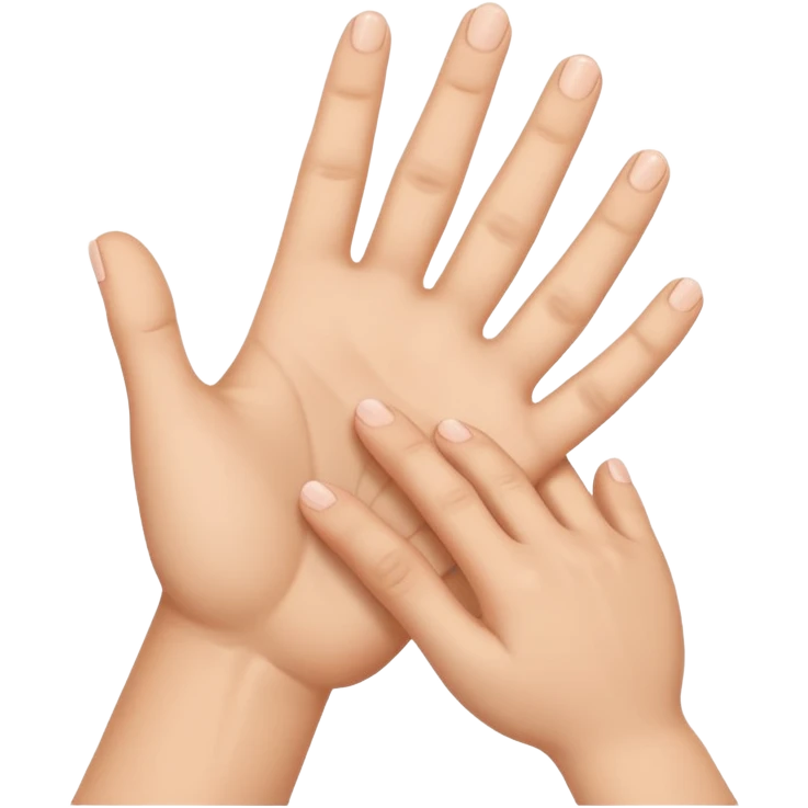 big hand holding a small hand emoji