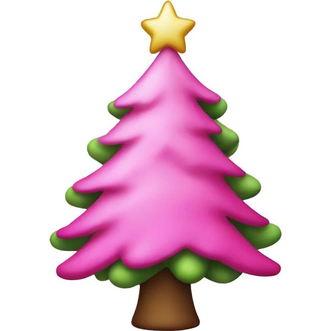 Christmas tree with pink  emoji