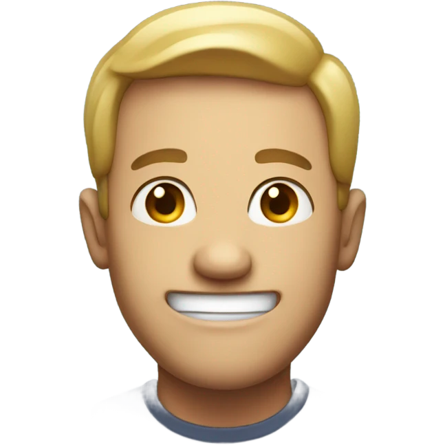 Man smiling creepily emoji