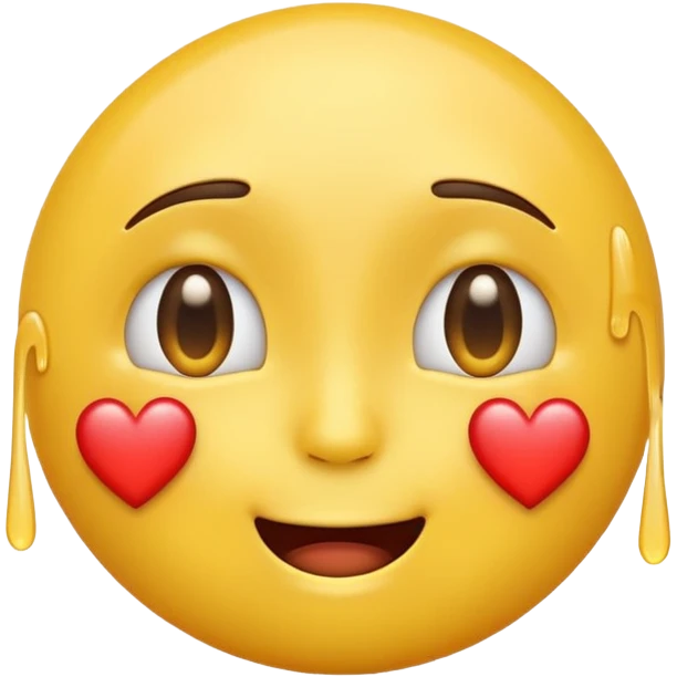 An emoji crying with heart eyes emoji