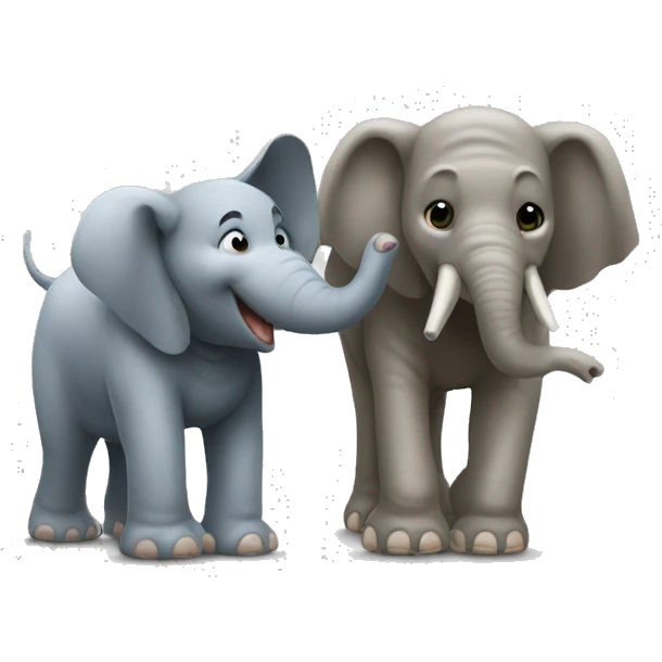 Un éléphant et un chien  emoji