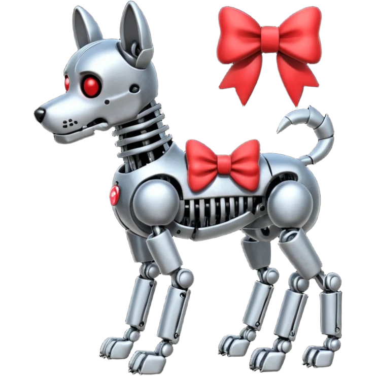animatronic dog with red bow time like fnaf emoji
