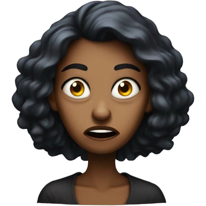 Mad darksin woman in disbelief  emoji