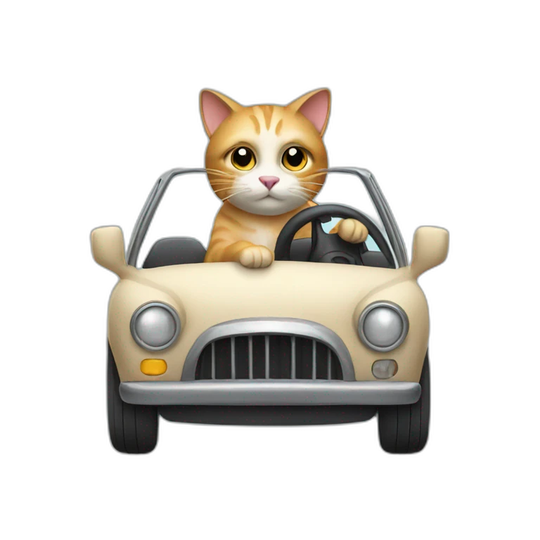 Cat driving a car emoji