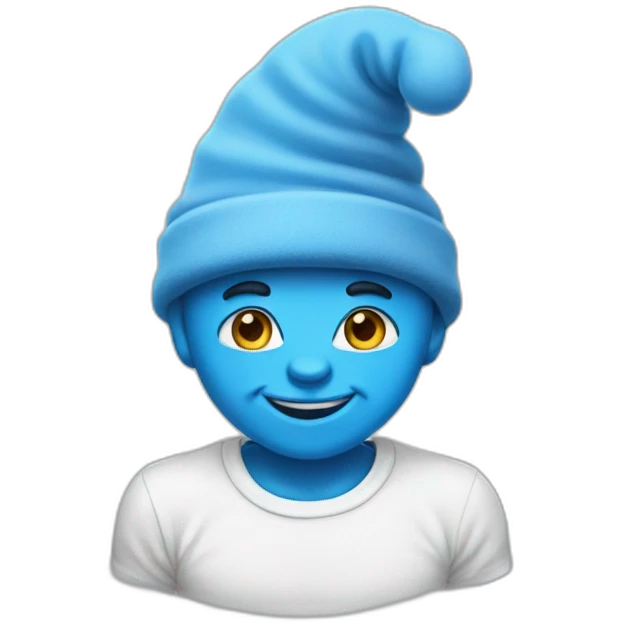 smurf with cat head shape emoji