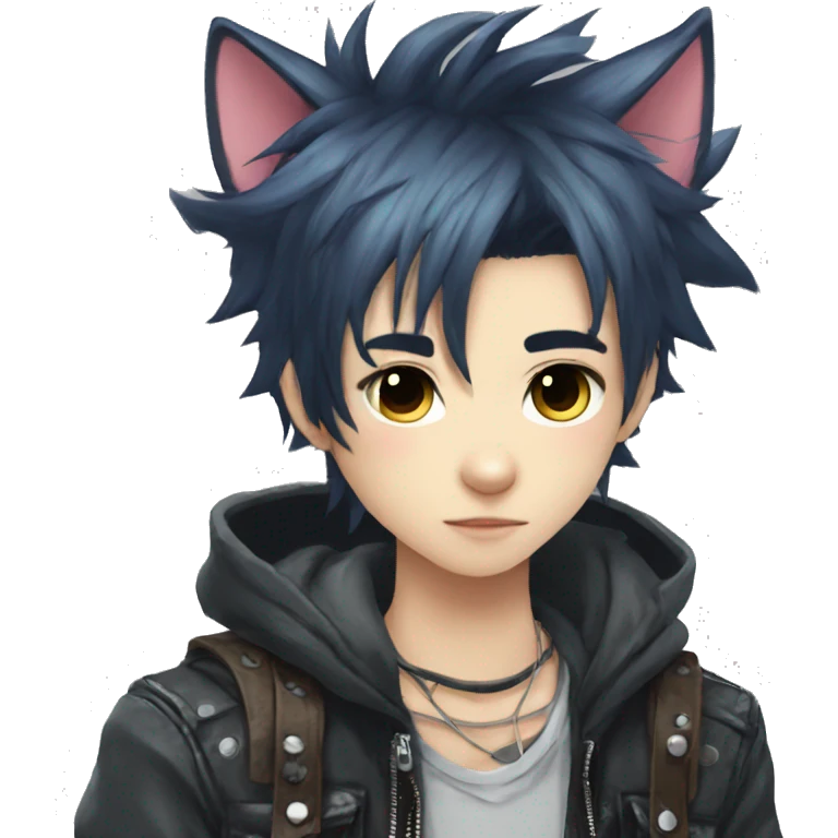 Cute Edgy Attractive Anime Punk Catboy emoji