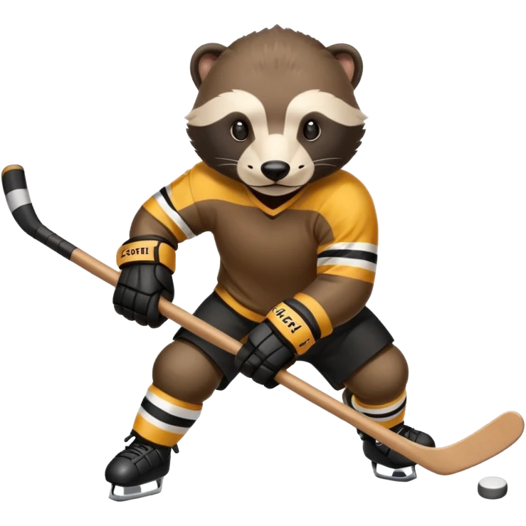 Honey badger playing hockey emoji