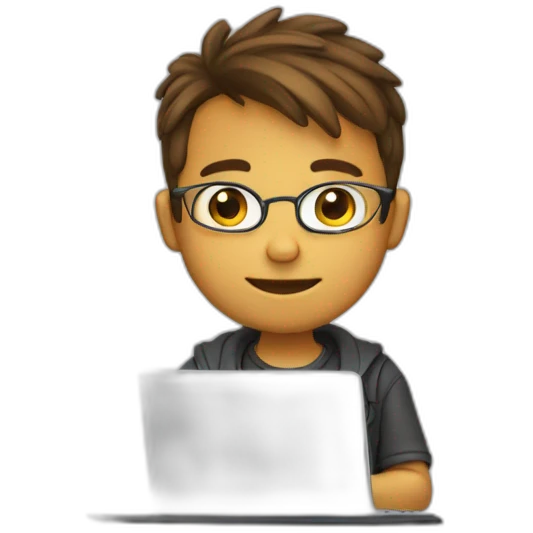 Cute programmer on his laptop emoji