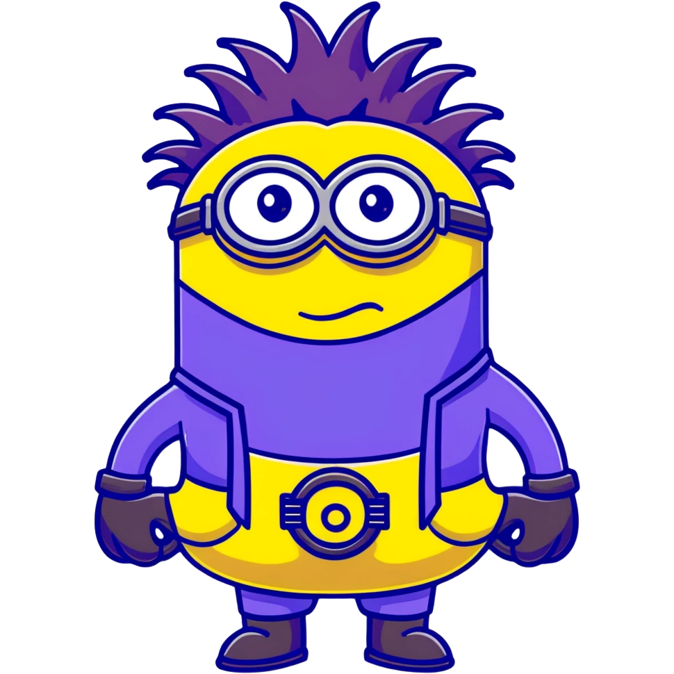 purple minion with spiky hair emoji