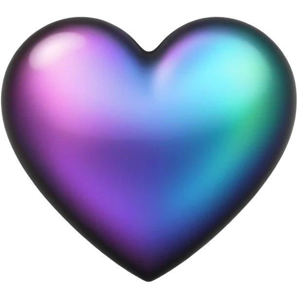  Iridescent black dark heart emoji