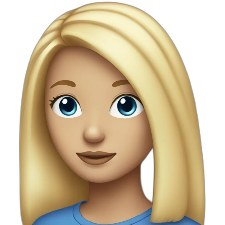 A seventeen-year-old girl with blonde hair and blue eyes   emoji