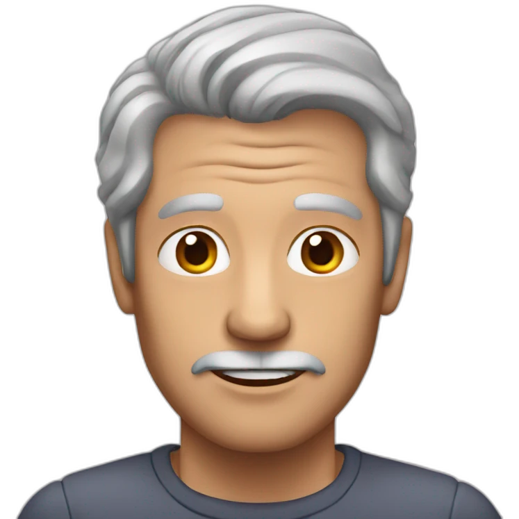Grey haired man with no teeth emoji