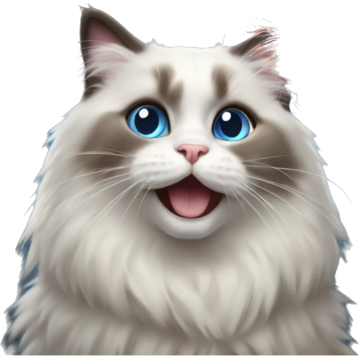 Ragdoll cat with a firework  emoji