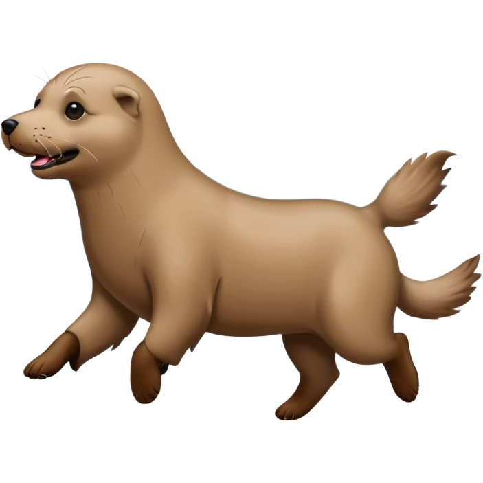 Mean dog chasing a seal  emoji