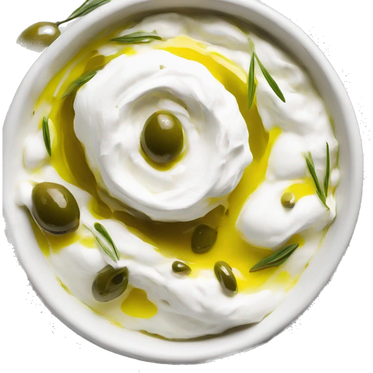 labneh dip with drizzled olive oil on top  emoji