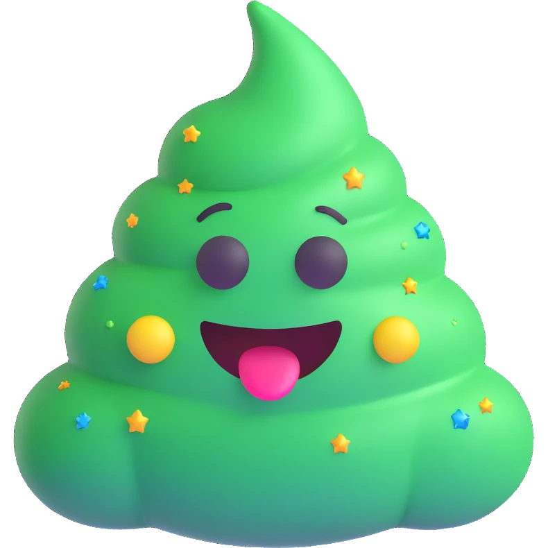 green poop emoji with sparkles around it emoji