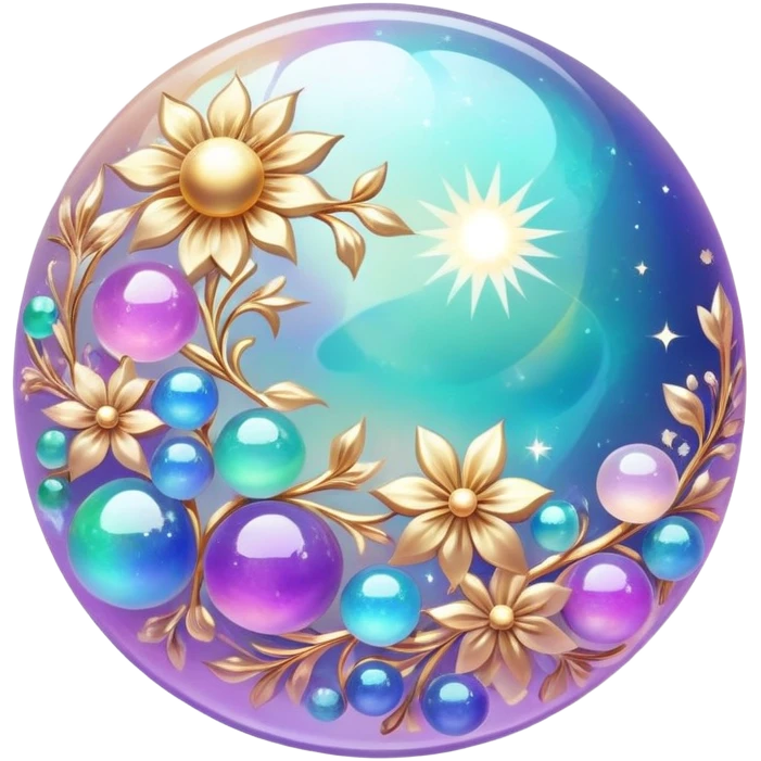 Epic divine sparkly glittery shiny legendary celestial flowery complex detailed iridescent gradients marbles aesthetic-scenery-Decorations emoji