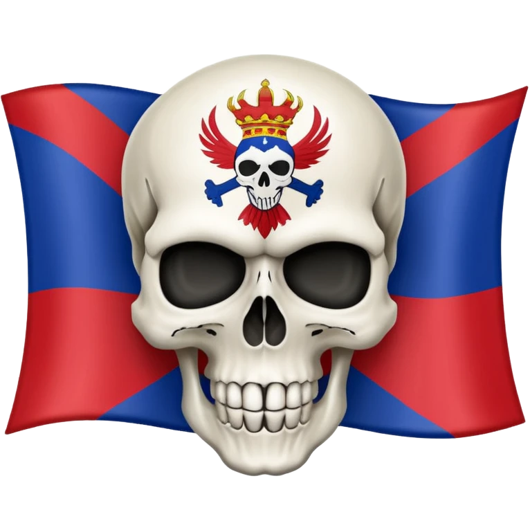 создай флаг республики сербской с черепеом по середине emoji