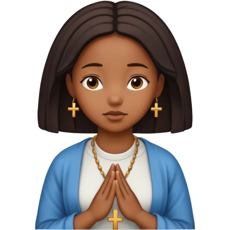 Faça uma menina orando negra  emoji