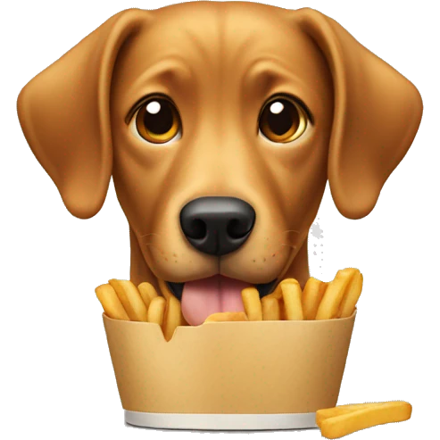 Dog eating a fry emoji