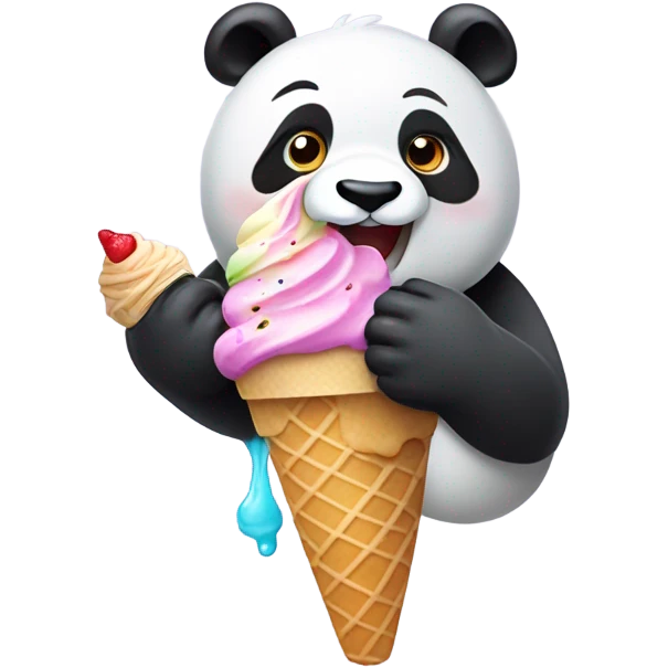 Panda eating ice cream emoji