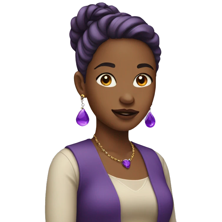 Girl with purple earrings emoji