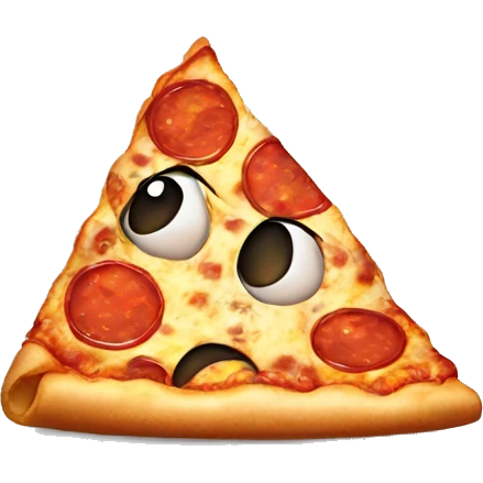 Sad face with pizza emoji