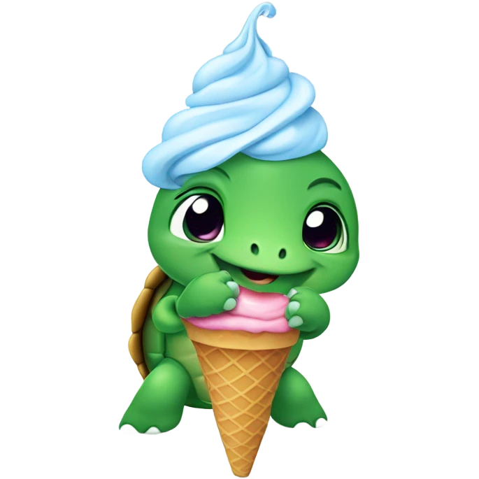 Turtle with ice cream cone emoji