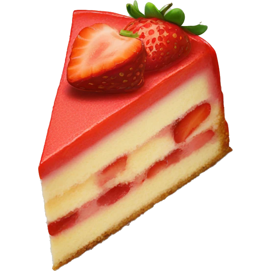 One slice of strawberry cake emoji