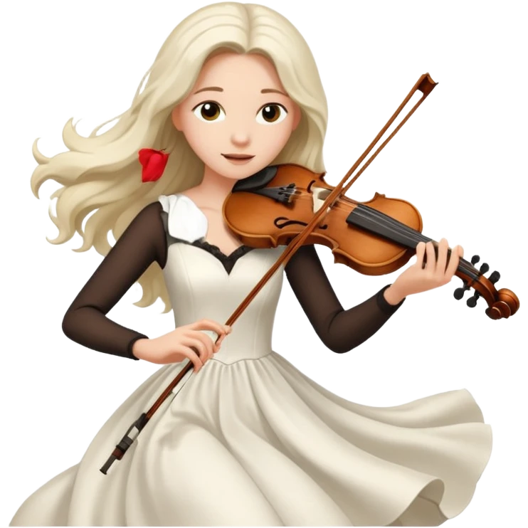 woman playing violin with white dress emoji