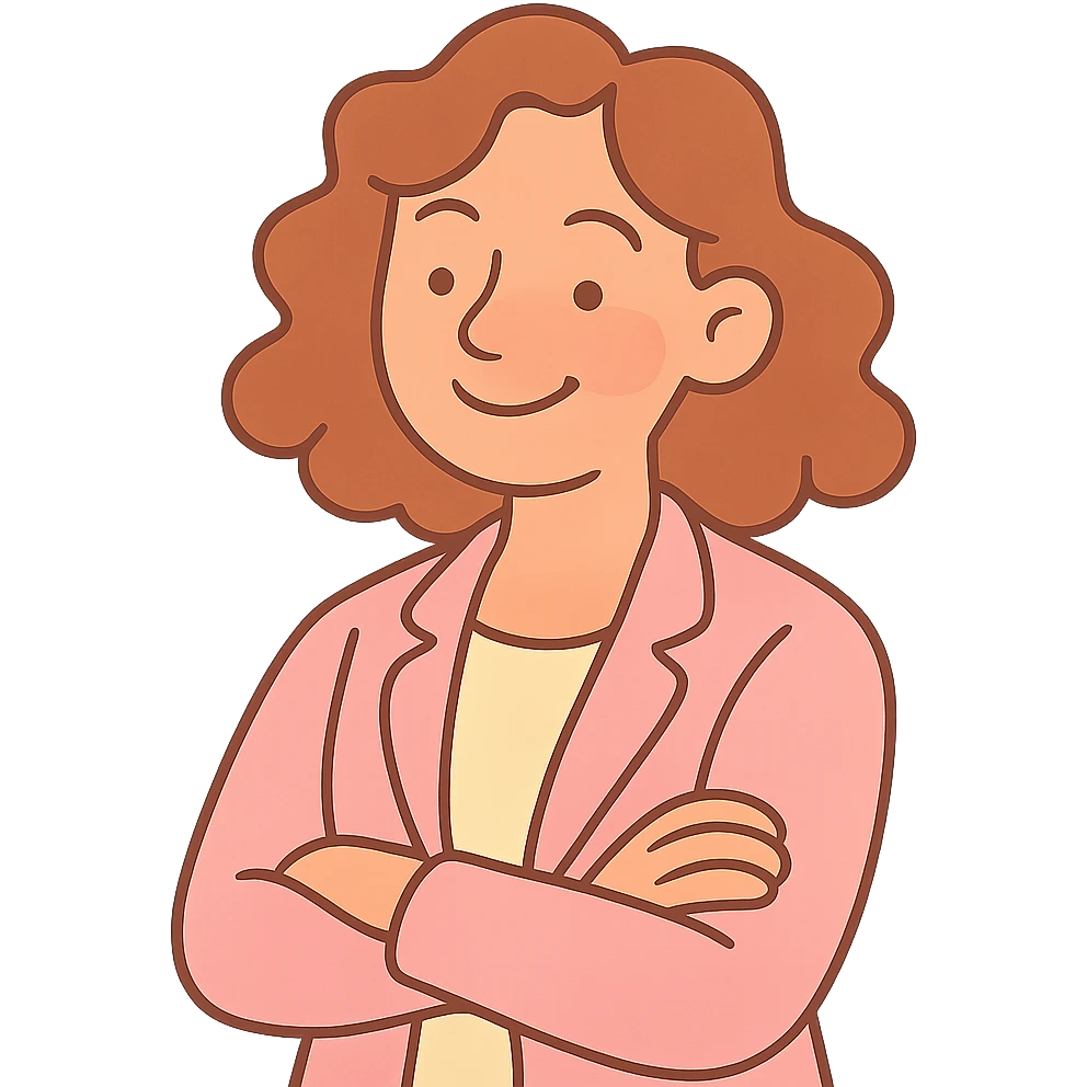 portrait of a compassionate, confident woman with wavy hair, warm and uplifting expression, approachable professional style, gentle pastel colors, soft background emoji