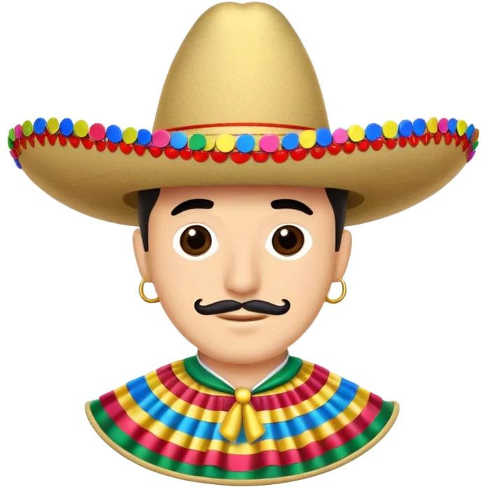 traditional Mexican charro hat with confetti, for Mexican Independence Day emoji